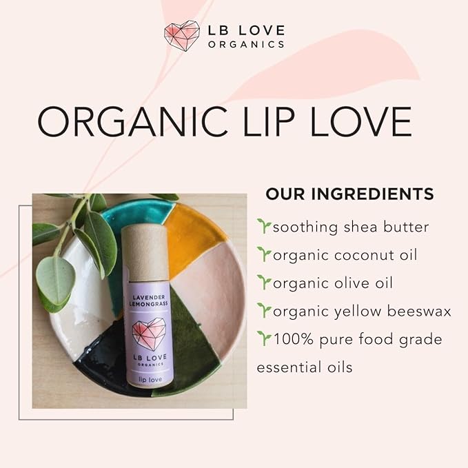 Plastic Free Lip Love | Jumbo Organic Lip Balm | Organic Beeswax and Plant Based | Zero Waste Natural Lip Balm (Lavender Lemongrass)-Velvo Beauty
