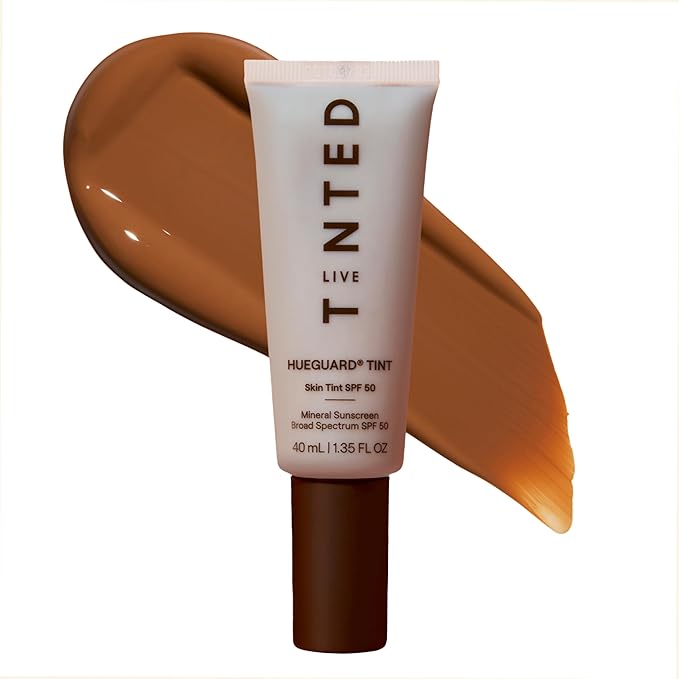 Live Tinted Hueguard Skin Tint SPF 50 - Tinted Mineral Sunscreen with Light-Medium Buildable Coverage With a Hydrating and Radiant Finish - Water and Sweat Resistant, 1.35 fl oz - Shade 04-Velvo Beauty