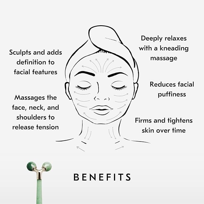 Mount Lai Jade Tension Melting Facial Massager for Face & Neck – Face Roller to Relieve Tension, Soothe Stress, Improve Circulation & Revitalize Skin for Radiant Care-Velvo Beauty