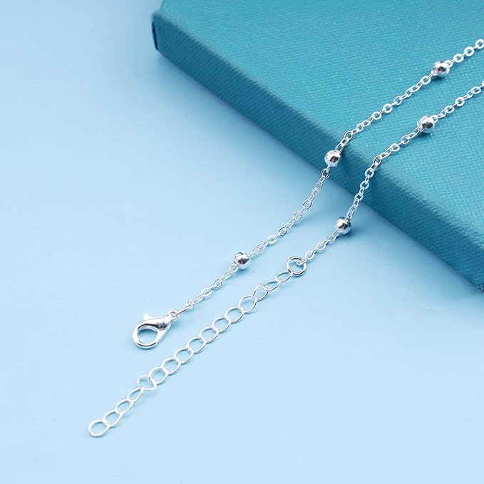 Bohemia Sea Shell Choker Necklace Natural Shell Pendant Necklace Minimalist Cowrie Necklace Silver Satellite Chain Necklace Jewelry for Women and Girls-Velvo Beauty