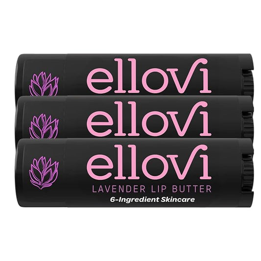 Natural Lip Butter Lip Balm - Lavender - Pure Enough to Eat - Made With Just 6 Vegan Ingredients - 100% Natural & Organic Moisturizing Lip Care for All Day Hydration (3-Pack)-Velvo Beauty