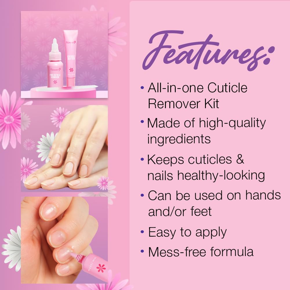 Flowery Pro Cuticle Kit, with Cuticle Butter and Pro Cuticle Remover, 2-piece Set, 1-pack-Velvo Beauty