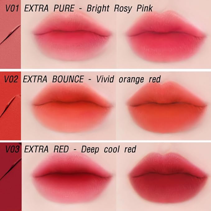 BBIA Last Velvet Tint - Soft & Creamy Matte Finish Lip Stain, Blur Effect with Velvety Texture, Long-Lasting, High Pigment, Lightweight, Non-Drying, Vegan, Korean Lip Makeup (V03 EXTRA RED)-Velvo Beauty