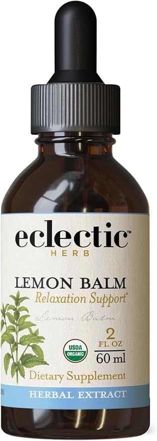 Eclectic Herb Organic Lemon Balm Extract - 2 oz - Non-GMO, Gluten-Free, Soy-Free, Dairy-Free - Pure Herbal Extract for Calming and Relaxation-Velvo Beauty