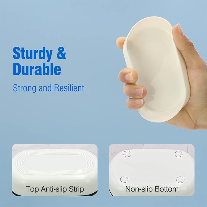 Travel Soap Container, Leakproof Soap Box, Travel Soap Holder with Removable Draining Layer, Portable Soap Case for Traveling, Camping, Gym (White, 1 Pack)-Velvo Beauty