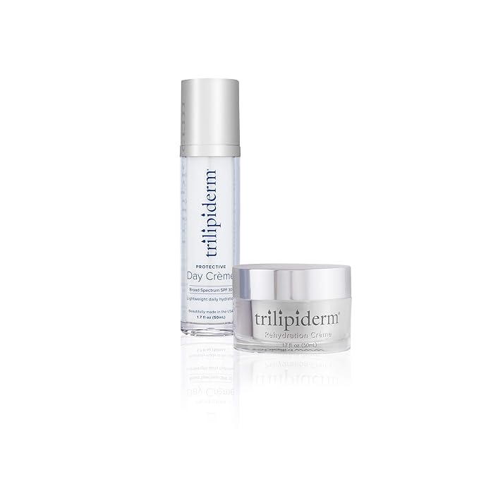 Trilipiderm Sightseer Bundle – Protective Day Cream Broad Spectrum SPF 30 and Rehydration Night Crème Set – Day and Night Protection, Hydration and Renewal Travel Size-Velvo Beauty