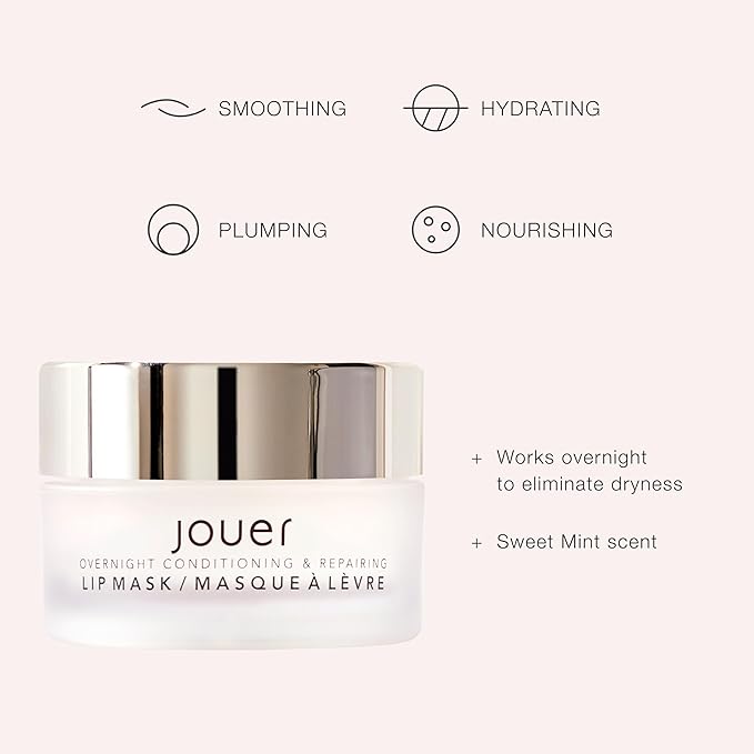 Jouer Conditioning & Repairing Lip Mask – Overnight Lip Mask for Dry Lips - Moisturizing Lip Balm - Maxi Lip for Plumper Lips and Visual Fullness - with Jojoba Oil and Grapeseed Oil for Hydration-Velvo Beauty