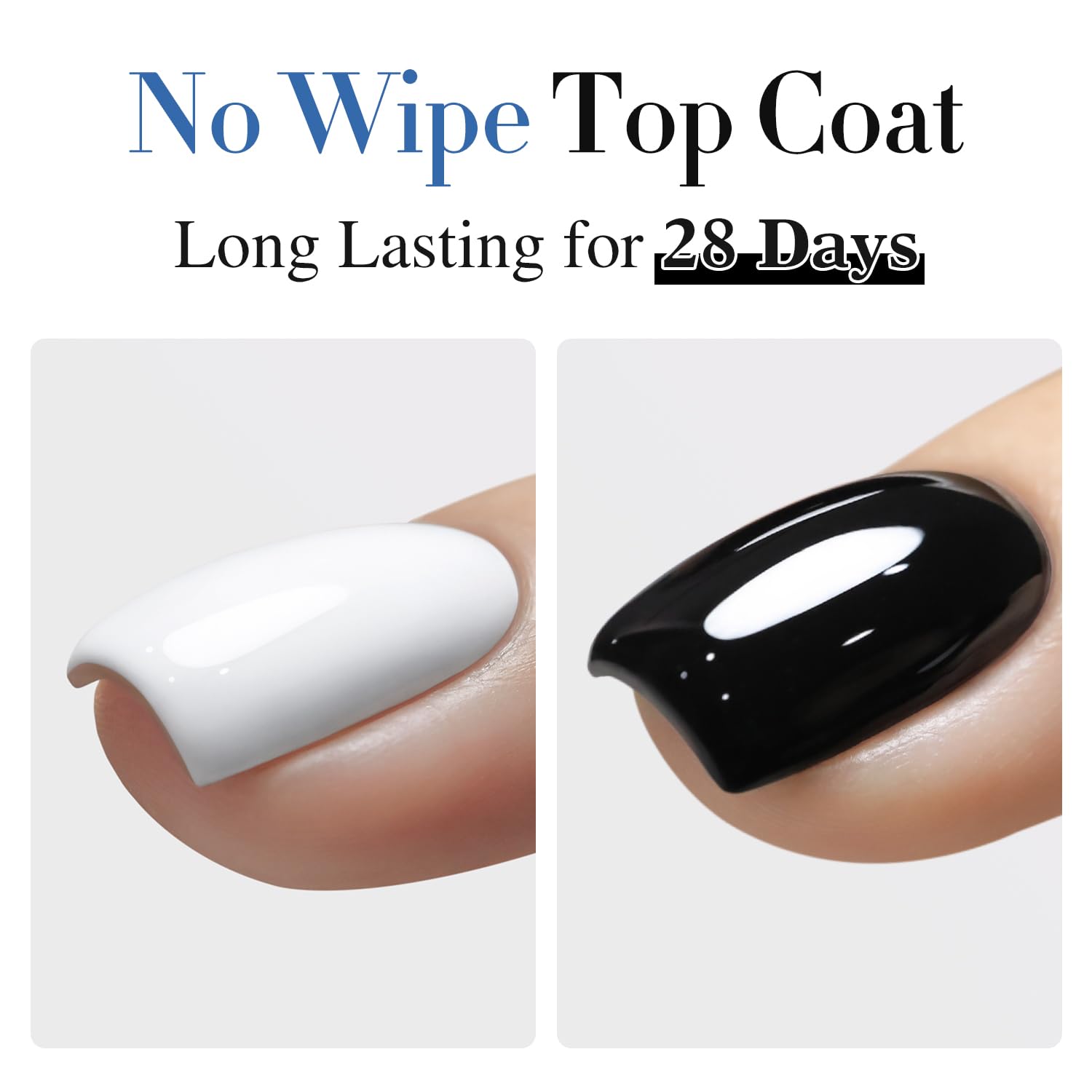 Double Rhythm 15ML No Wipe Gel Top Coat Base Coat Iridescent Glitter Shimmer 2 in 1 Nail Polish Soak Off Manicure DIY Home Salon (Clear)-Velvo Beauty