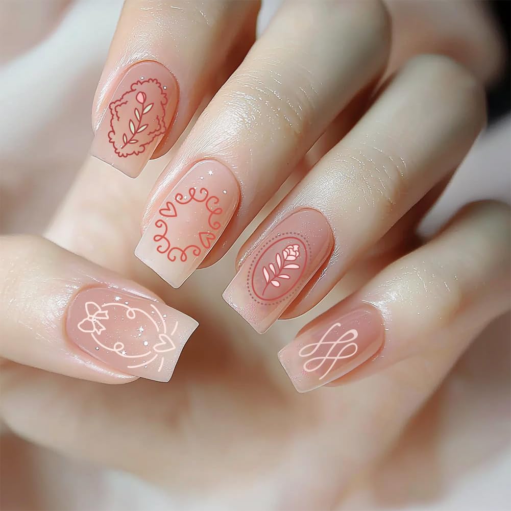 3Pcs Tulip Nail Stamping Plate Set Floral Irregular Geometric Frames Steel Nail Stamp Templates Clear Silicone Nails Stamping with Stamper Scraper for Manicure Printing-Velvo Beauty