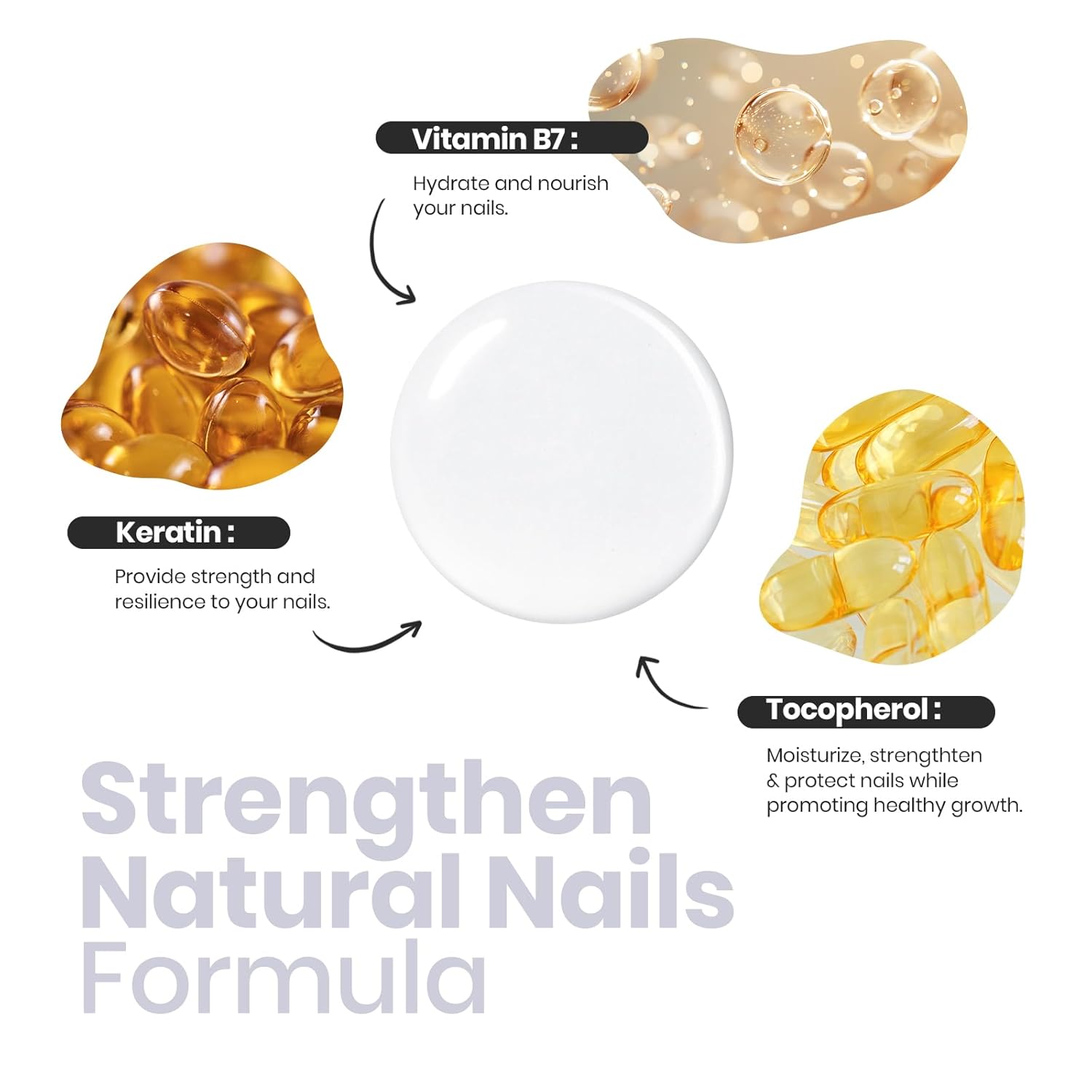 Beetles Nail Strengthener - Clear Nail Concealer Fast Air Dry Clear Air Dry Nail Growth for Damaged Uneven Nails Fingernail Polish Imperfection Masking for Sheer Shine DIY Manicure Salon Quality-Velvo Beauty