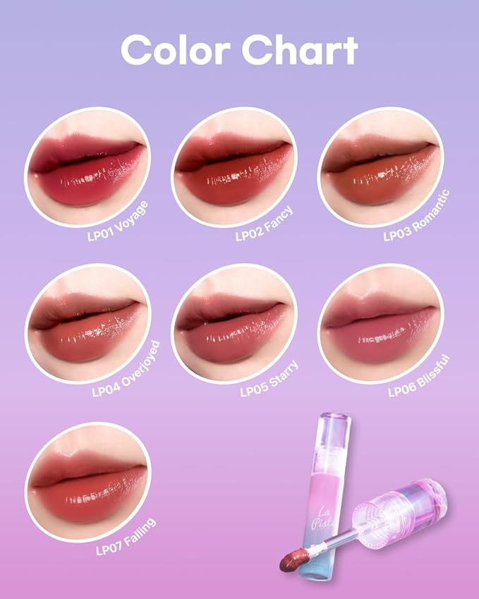 DEARMAY LA PISTE LIP TINT LP03 Romantic 0.14 oz. long lasting lip stain with glossy finish and lightweight texture, non sticky, hydrating formula with no flaking and glassy vivid tint, korean makeup-Velvo Beauty