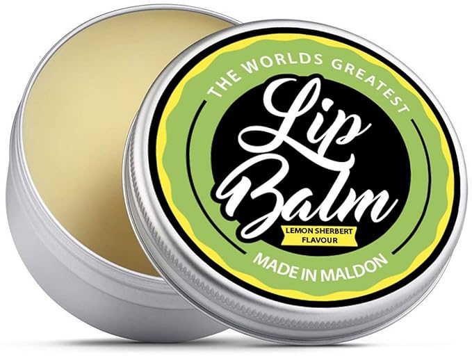 Lip Balm - Lemon Sherbet Flavoured Natural & Organic Lip Moisturizer Balm | Made with Shea Butter Beeswax Jojoba oil & Hemp Seed Oil, The Beard & the Wonderful Lip Balms for Dry & Cracked Lips | 15mL-Velvo Beauty