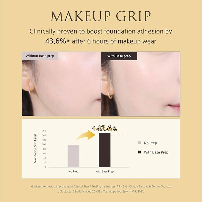 YUNJAC Base Prep (0.85 fl oz) - Grip Primer, Skin Perfecting Makeup Base for Korean Skin Prep. Silicone-Free, Serum Texture for Glowing, Flawless, and Long-Lasting Makeup-Velvo Beauty