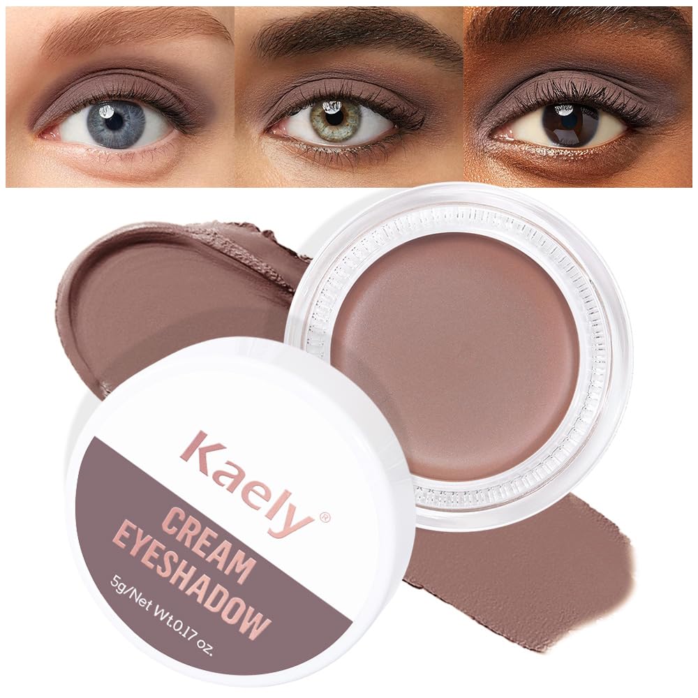 Kaely Single Cream Eyeshadow Pot, Stone Matte Eye Shadow for Older Women High Pigmented Waterproof, Natural Eyeshadow Palette Makeup Brightener, sombras en crema para ojos, Blendable, 22-Velvo Beauty