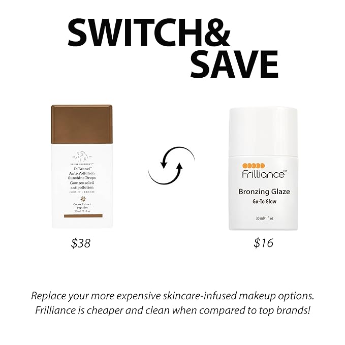 Frilliance Hydrating Go-To Glow, Bronzing Glaze Drops, Cruelty-Free Hypoallergenic for Teens of All Skin Types, 30 ml / 1 fl oz-Velvo Beauty