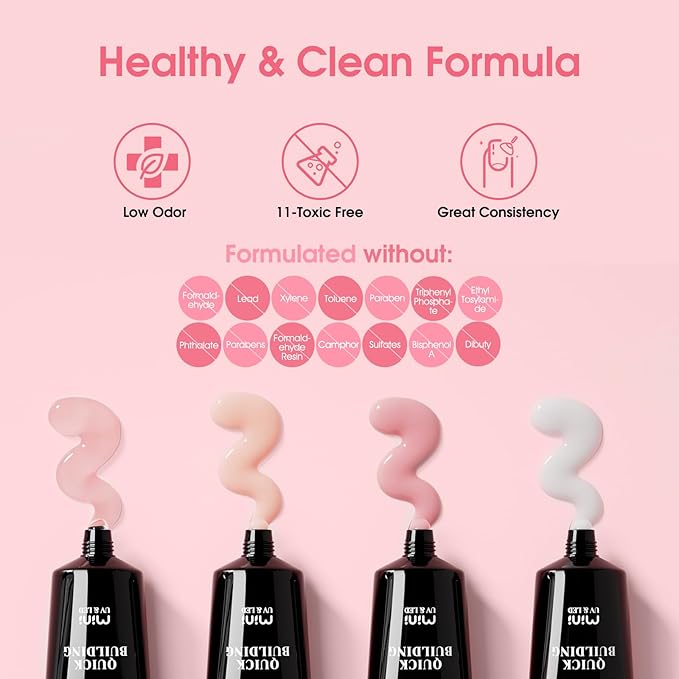 ROSALIND Poly Nail Gel Kit -8 Colors + White Brown Accessories Clear Nude Poly Nails Gel Starter Kit With Slip Solution Nude Pink Extensions Set with Mini UV Lamp-Velvo Beauty