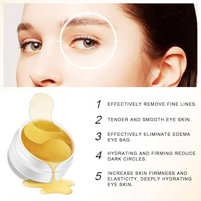Under Eye Patches, 24K Gold Eye Masks, Eye Patches for Dark Circles and Puffiness, Reduce Under Eye Bags and Smooth Wrinkles, Eye Pads With Collagen(30 Pairs).-Velvo Beauty