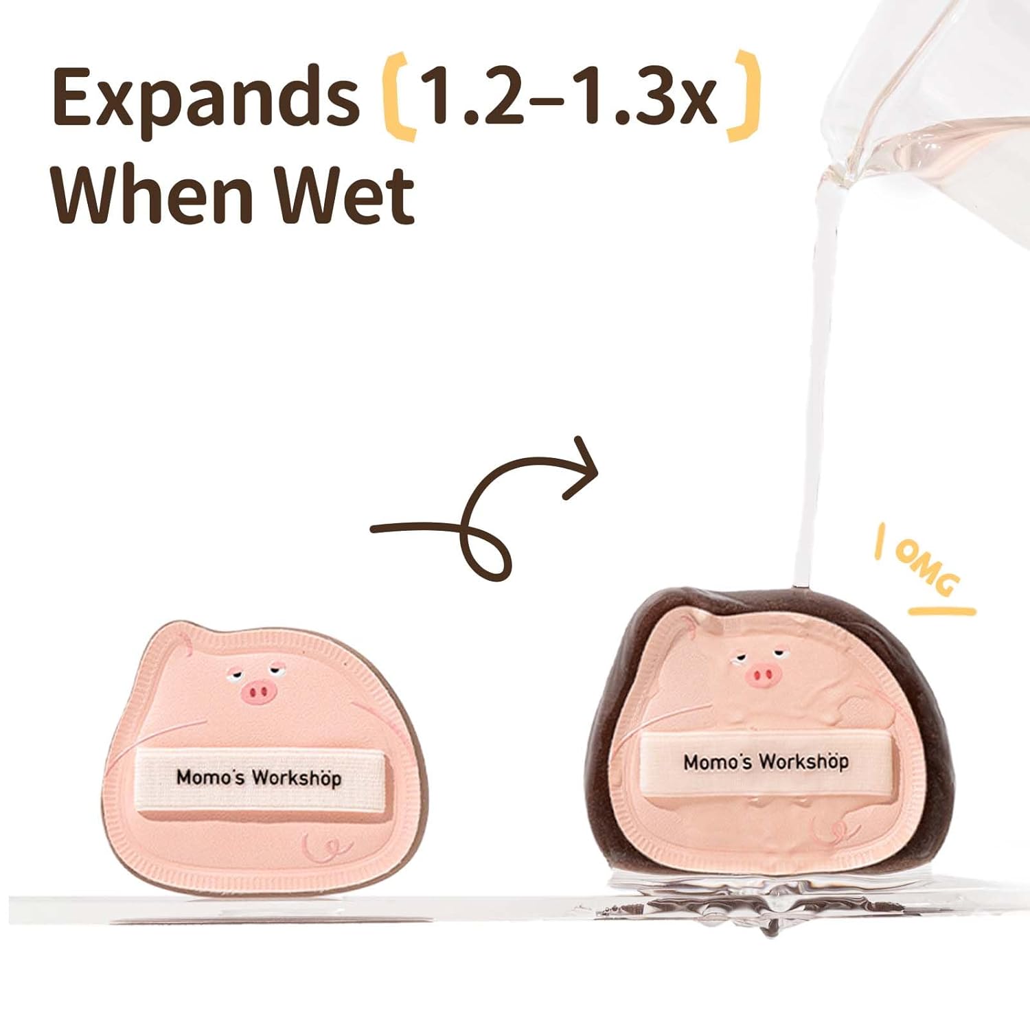 Sleepy Pig Puffs, Makeup Sponges Set, Dry&Wet Dual-Use Foundation Sponge - Hydrophilic Polyurethane, Expands 1.3x When Wet for Cream Foundation/Liquid Blush/Highlighter,2pcs Puffs & Storage Case-Velvo Beauty