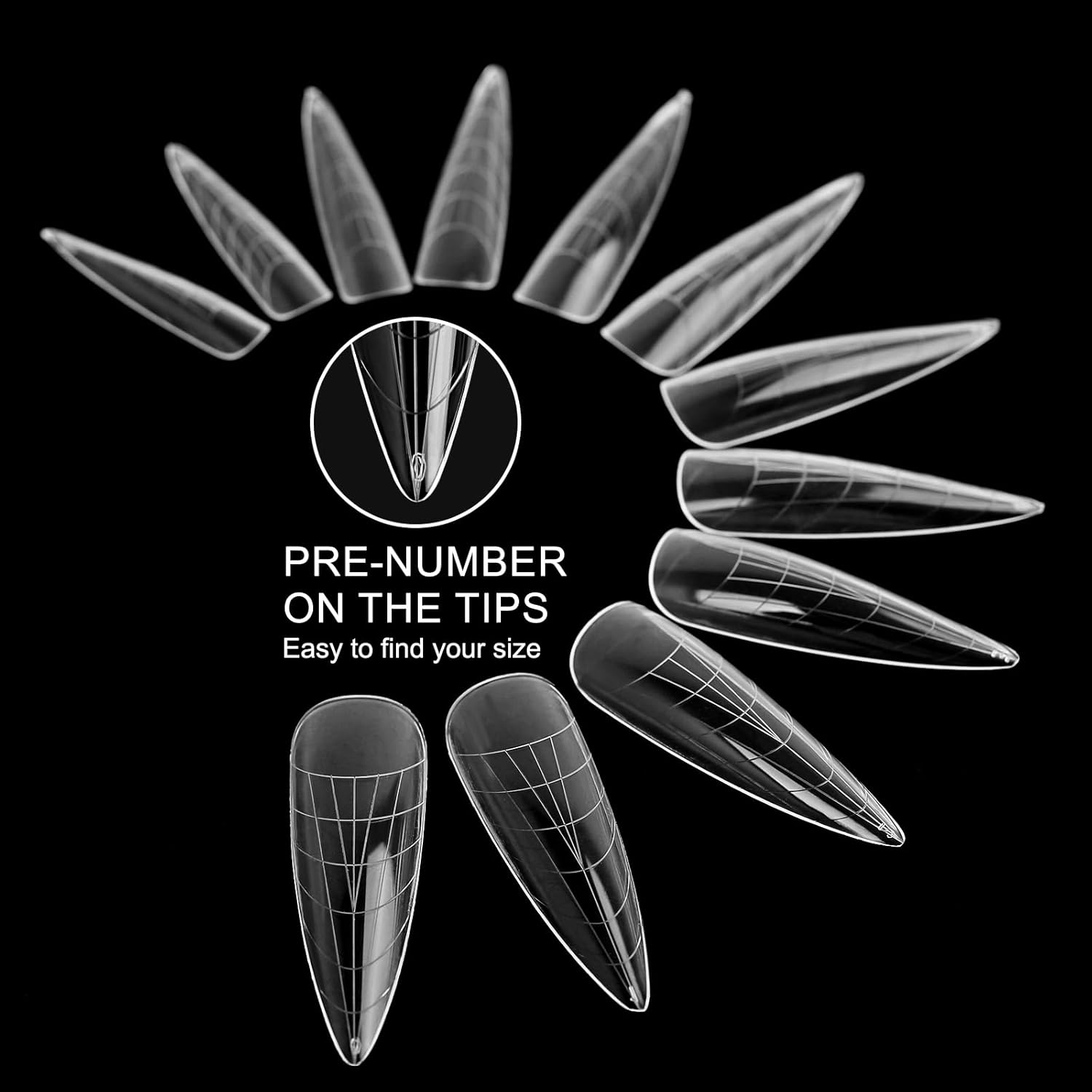 120Pcs Matte Dual Nail Forms,Long Almond Extension Poly Nail Gel Nail Forms Full Cover Nail Molds 12 Sizes for Solid Nail Gel Glue Nail Art Design Salon&DIY-Velvo Beauty