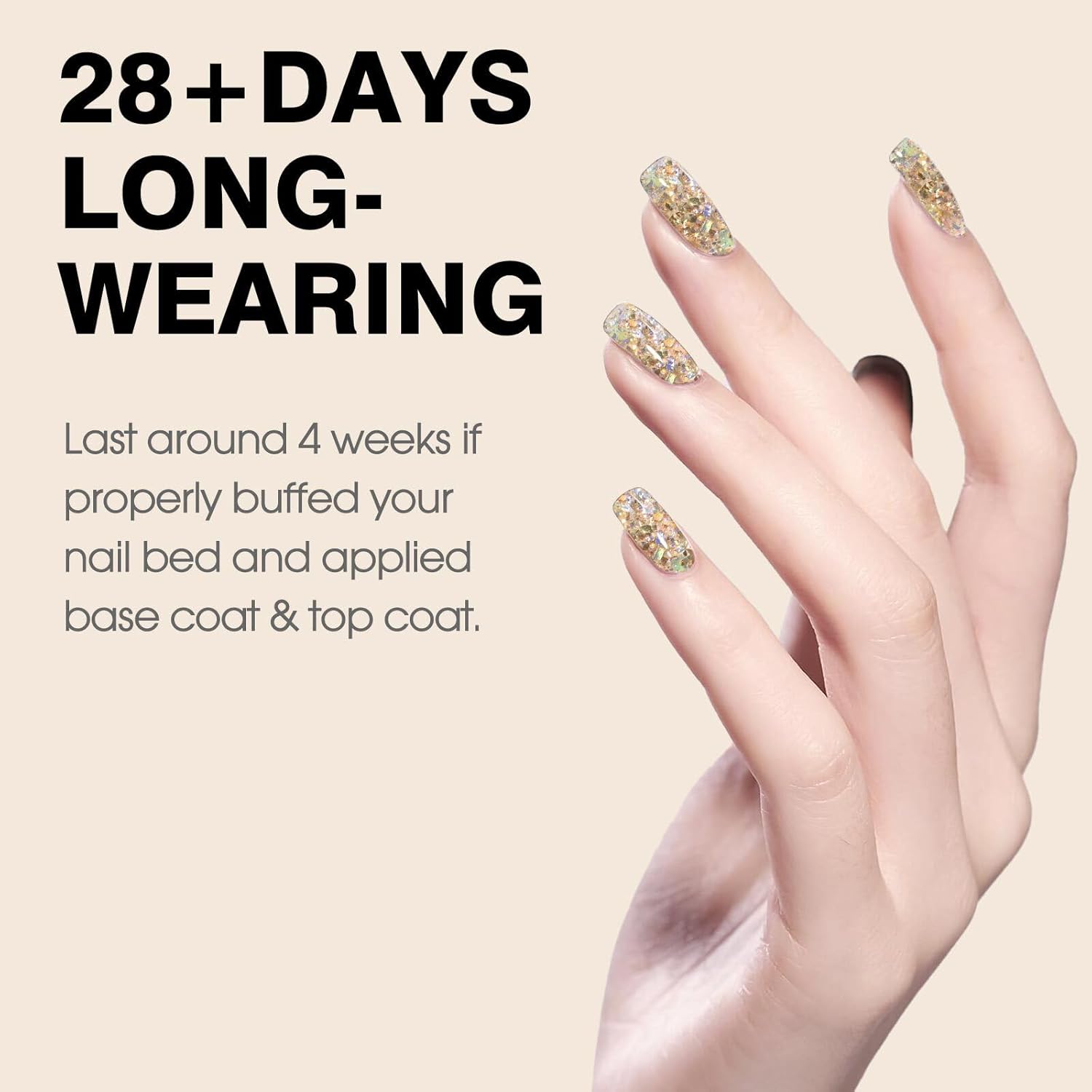 CANNI Glitter Gel Nail Polish – 9ML Broken Gold Prism Flash Gel Polish, Holographic Gold, Soak Off UV LED Nail Art Salon & DIY Manicure at Home-Velvo Beauty