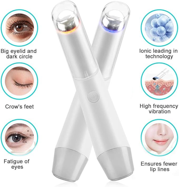 Eye Face Massage Tool Wand Pen, Portable Electric Eye Lift Wand Heated Warm Eye Lip Massager Vibration Skin Care Tool for Eyes-Velvo Beauty