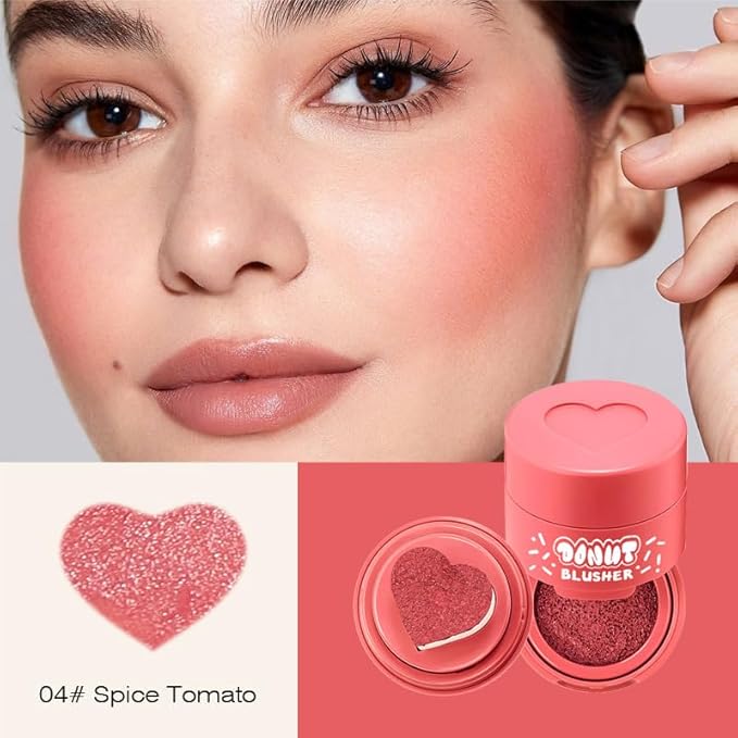 Stamp Liquid Blush Stamp Blush with Heart Shaped Applicator Natural Long Lasting Blush, Light and Airy Makeup for Women (4)-Velvo Beauty