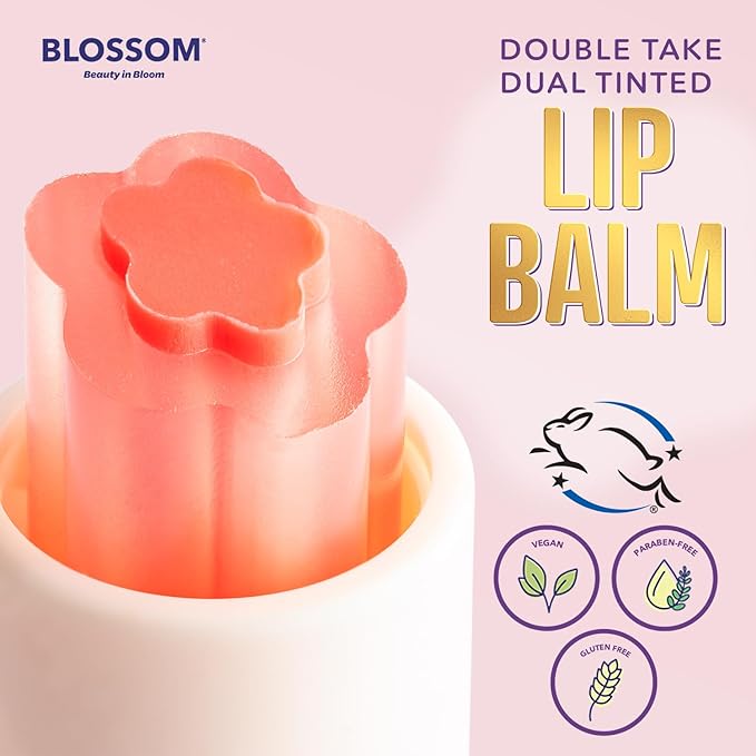 Blossom Double Take Flower Shaped Dual Tinted Moisturizing Lip Balm with Shea Butter, 0.13oz/3.6g, Tickle Me Pink-Velvo Beauty