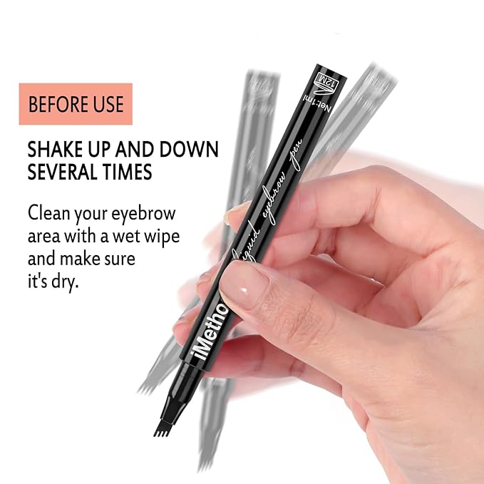 iMethod Eyebrow Pen - iMethod Eyebrow Pencil with a Micro-Fork Tip Applicator Creates Natural Looking Brows Effortlessly and Stays on All Day, Brown-Velvo Beauty