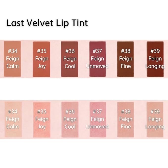 BBIA Last Velvet Lip Tint - Soft & Creamy Matte Finish Lip Stain, Blur Effect with Velvety Texture, Long-Lasting, High Pigment, Lightweight, Non-Drying, Korean Lip Makeup (34 FEIGN CALM)-Velvo Beauty