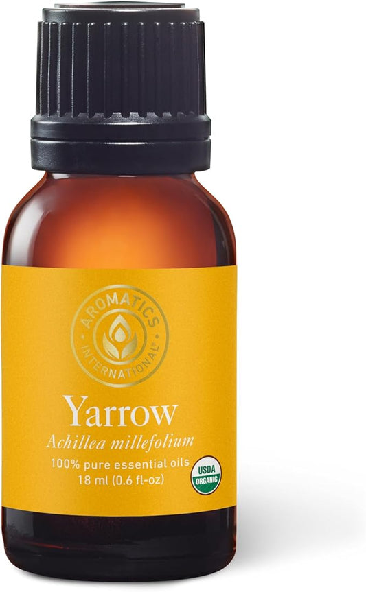Aromatics International Premium Organic Yarrow Essential Oil 18ml | 100% Pure Essential Oil for Diffusion & Aromatherapy-Velvo Beauty