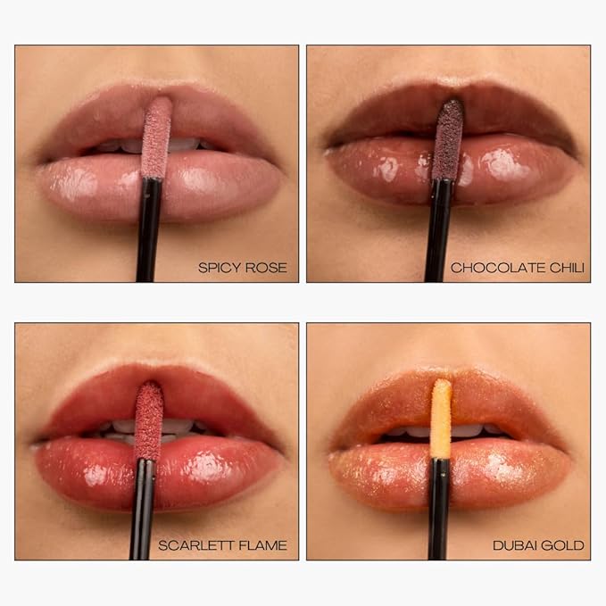 BIG POUT ENERGY, Chili-Infused Lip Plumping Oil for Full and Smooth Lips, Lip Gloss Finish, With Easy Swipe XL Wand Applicator, Chocolate Chili, 0.12 fl oz-Velvo Beauty