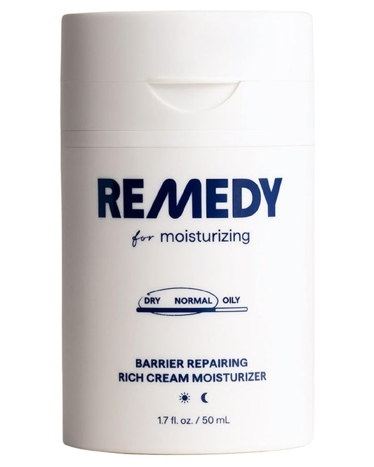Remedy for Rich Moisture - Barrier Repairing Rich Cream Moisturizer for Normal to Dry Skin - Quadruple Ceramide Complex, Peptides, Squalane, Glycerin- By Dermatologist Dr. Shah, 1.7 fl. oz-Velvo Beauty