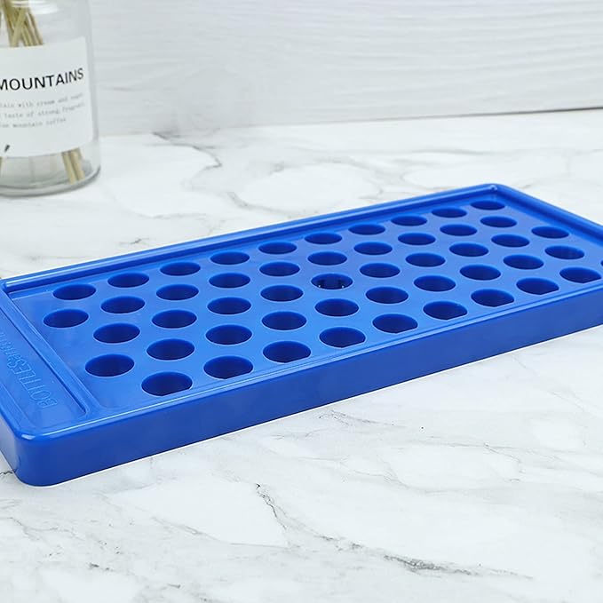 RONRONS Lip Balm Crafting Kit, Professional Lipsticks Filling Tray with 50 Small Holes and Spatula, Easy to Fill 50 Pieces Lipstick Tubes Containers for Business Gifts, Blue-Velvo Beauty