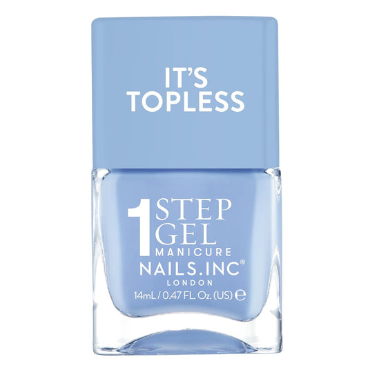 Nails Inc It's Topless Gel-Like Nail Polish, 4-in-1 Base Coat, Treatment, Color & Top Coat, Long Lasting, Strong, Chip Free Nails, Glossy Salon Quality Manicure, Air Dry Nail Polish, Kim, 0.47 Fl Oz-Velvo Beauty