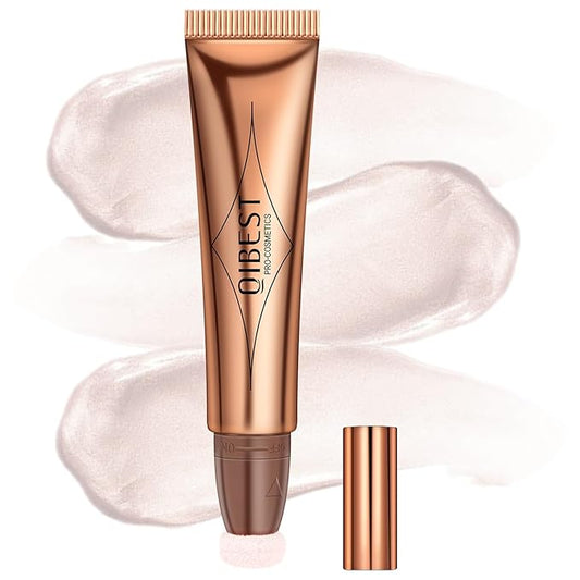 Mysense Liquid Highlighter Beauty Wand,Highlight Bronzer Stick with Sponge Tip,Silky Cream Glowing Face Highlighter Shimmer Finish,Lightweight Face Illuminator Makeup,#04 Highlighter-Pearl White-Velvo Beauty