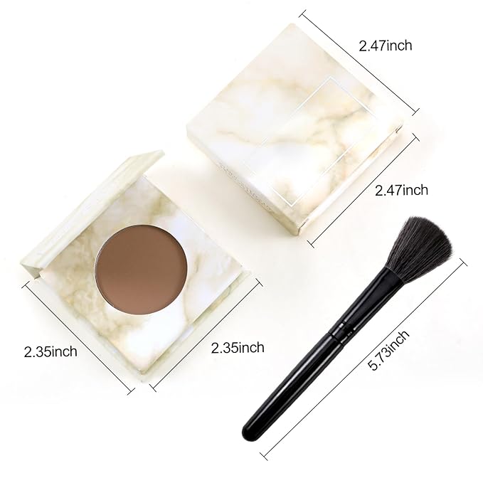 Erinde Matte Brown Contour Palette, Warm Toned Face Sculpting Bronzer Pressed Powder Contour, Lightweight, Ultra-Blendabled, Multiuse Baked Contouring Makeup for Light Skin Tone, 02 Dark Brown-Velvo Beauty