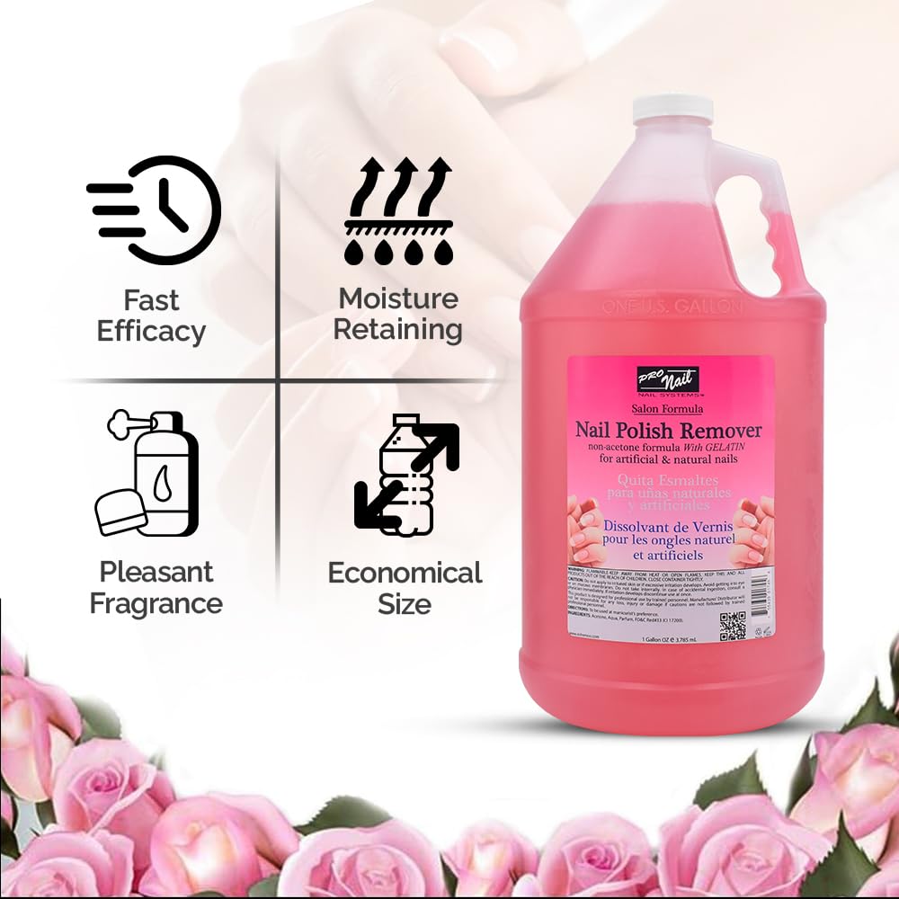 PRONAIL - Non-Acetone Nail Polish Remover Professional, Maximum Strength, 1 Gallon-Velvo Beauty
