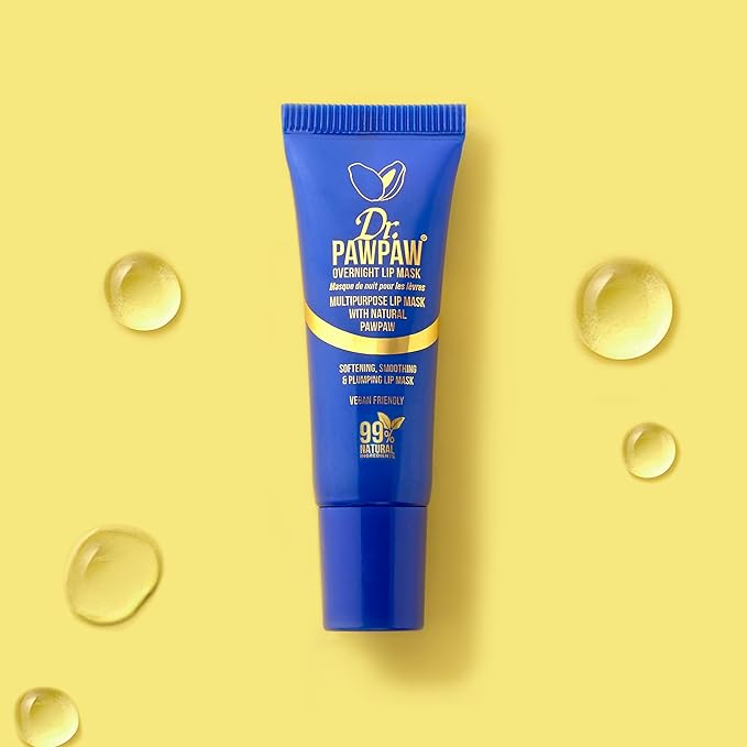 Overnight Lip Mask - Multi-Purpose Balm, Natural Pawpaw & Peptides Smooth Skin, Cracked Lips, Vegan, Ethical Beauty & Fregrance Free (10 ml)-Velvo Beauty