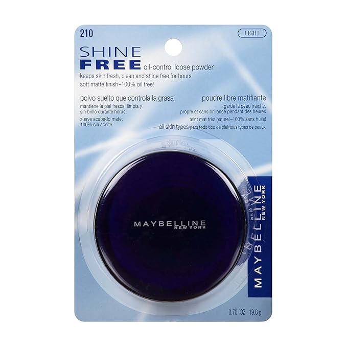 Maybelline New York Shine Free Oil Control Loose Powder, Light [210] 0.7 oz (Pack of 3)-Velvo Beauty