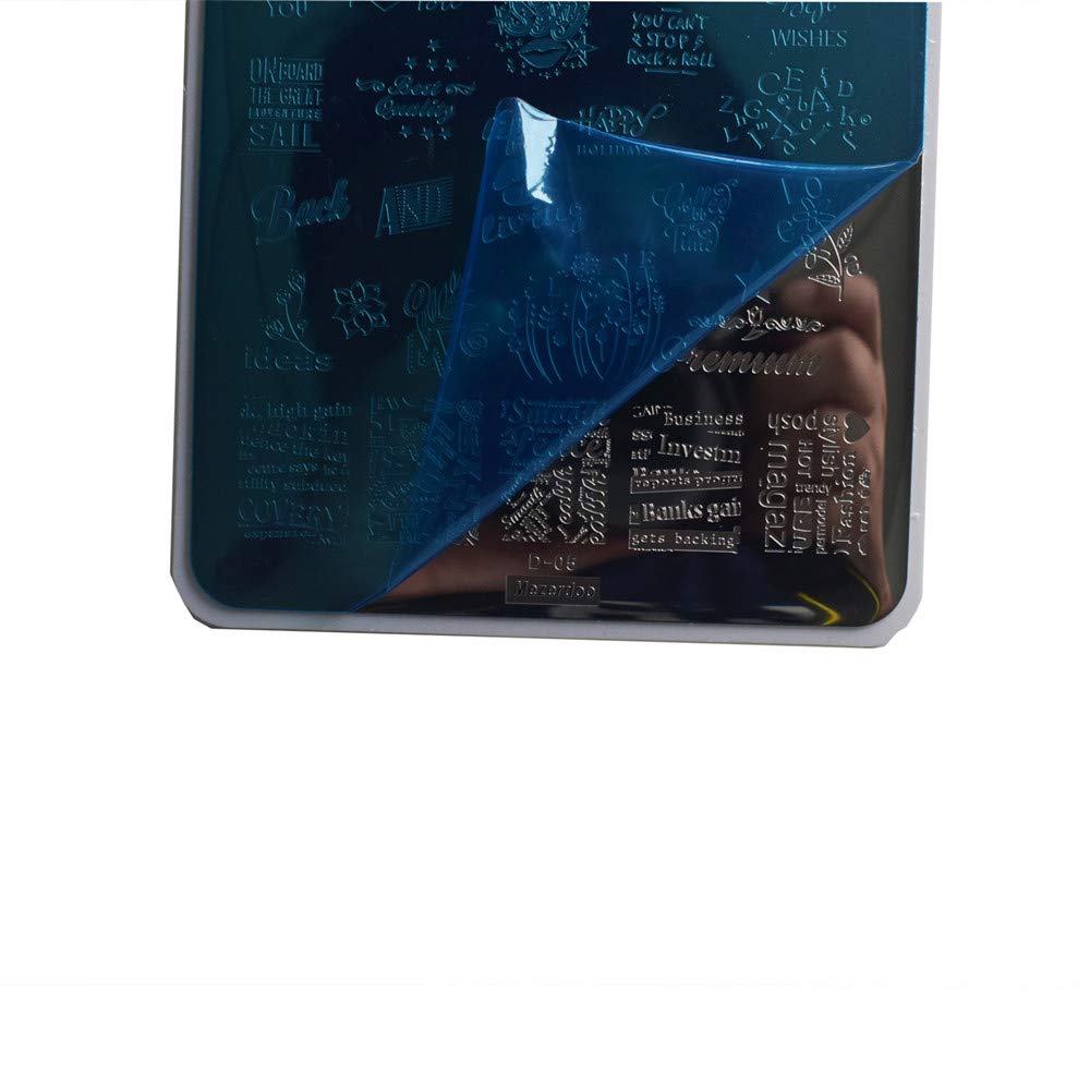 Flowers Leaf Love Nail Stamping Plate 2pcs Dreamcatcher Feather Pendant Image Stamping Template Alphabet Letter Words Creative Large Size Nail Plate Printer Star Lips Nail Stamp Stencil 14.5×9.5cm-Velvo Beauty