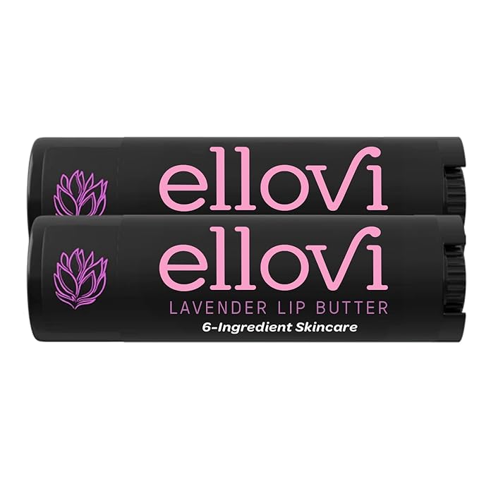 Natural Lip Butter Lip Balm - Lavender - Pure Enough to Eat - Made With Just 6 Vegan Ingredients - 100% Natural & Organic Moisturizing Lip Care for All Day Hydration (2-Pack)-Velvo Beauty