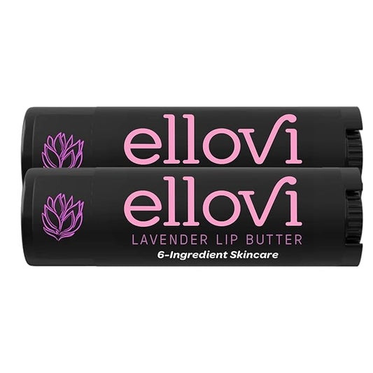 Natural Lip Butter Lip Balm - Lavender - Pure Enough to Eat - Made With Just 6 Vegan Ingredients - 100% Natural & Organic Moisturizing Lip Care for All Day Hydration (2-Pack)-Velvo Beauty