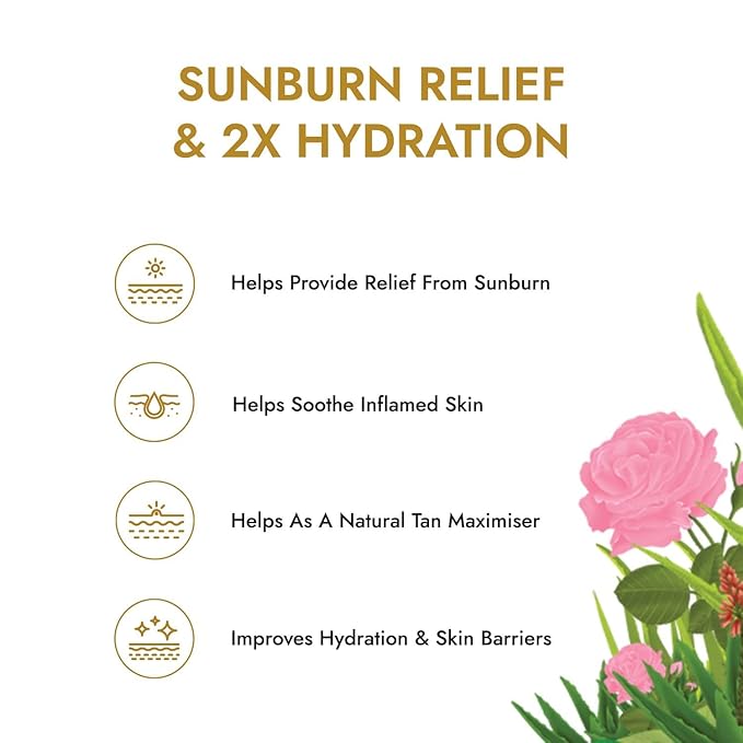 Skin Rituals Aloe Rose Gel 200 gms | After-sun Soothing Gel | For Sunburn Relief & Hydration | Clinically Tested Rose Actives| Ayurvedic Tan Minimiser-Velvo Beauty
