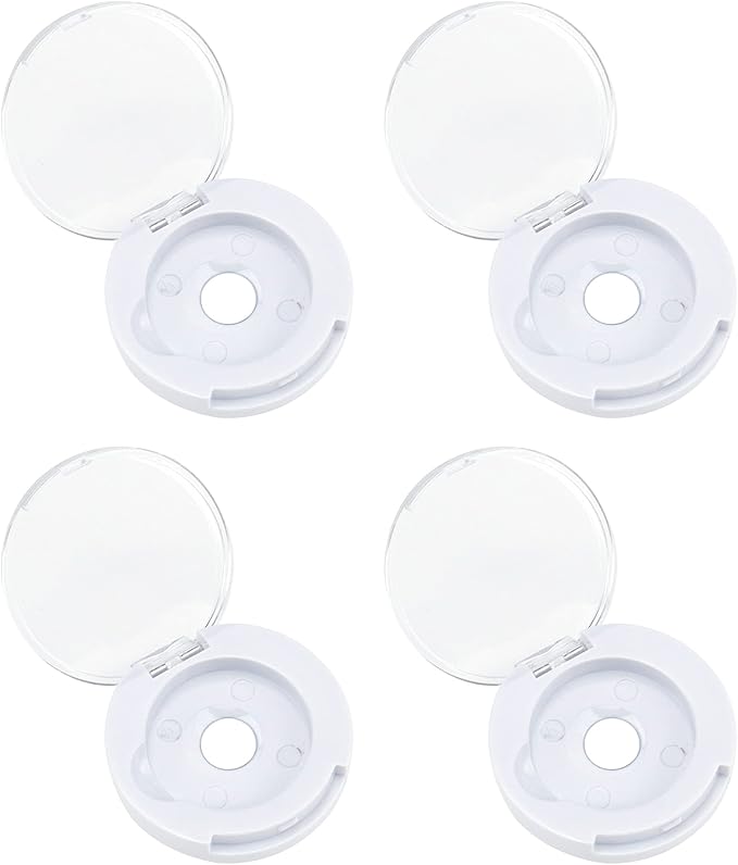 4 Pack Empty Eyeshadow Holder Case Round Magnetic Makeup Eyeshadow Lipstick Palette Container For Travel Sample DIY - White-Velvo Beauty