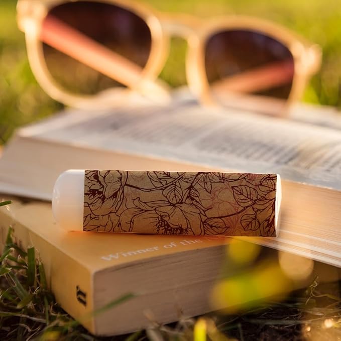 OLYCRAFT 100Pcs Self-Adhesive Lip Balm Tag Stickers 1.7x2.1 inch Waterproof Adhesive Label with Vintage Flower Rectangle Lipstick Tag Sticker for Lip Balm Container Tubes Lipstick Wrapping Decoration-Velvo Beauty