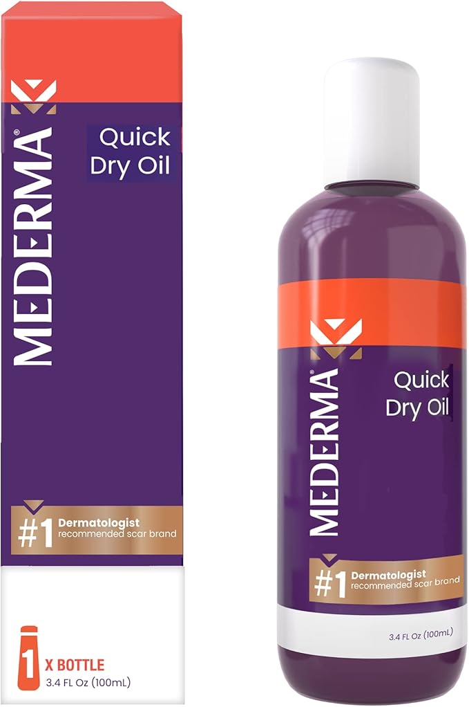 Mederma Scar Sheets and Oil Bundle; Improves Appearance of Scars and Stretch Marks; 4 Reusable Silicone Sheets and 3.4oz Fast Absorbing Botanical Oil-Velvo Beauty