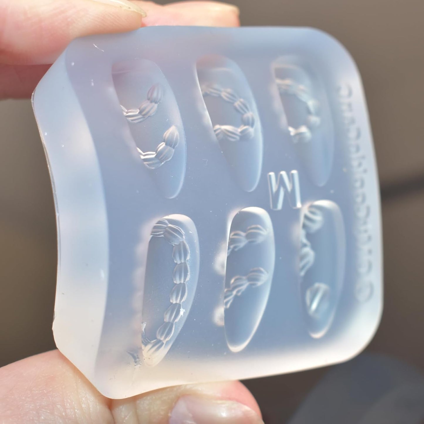 Nail Art Silicone Mold Embossed Cream Chain Design DIY Manicure 3D Carving Template with 6 Patterns, Resin Craft Making Tool Mould for Women Nail Decoration-Velvo Beauty