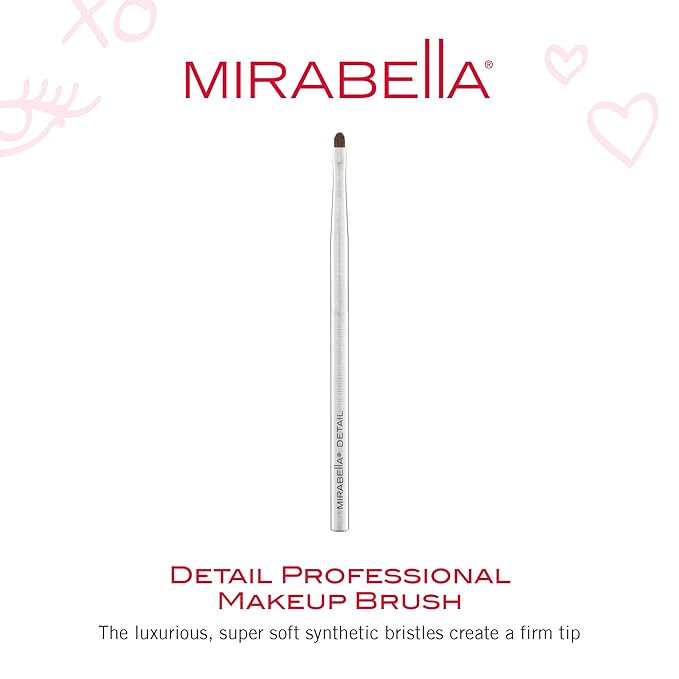 Mirabella Detail Professional Makeup Brush – Precision Eyeshadow Brush for Blending & Smudging – Small Vegan Brush w/Tapered Bristles & Weighted Handle for Eyeshadow Detailing-Velvo Beauty