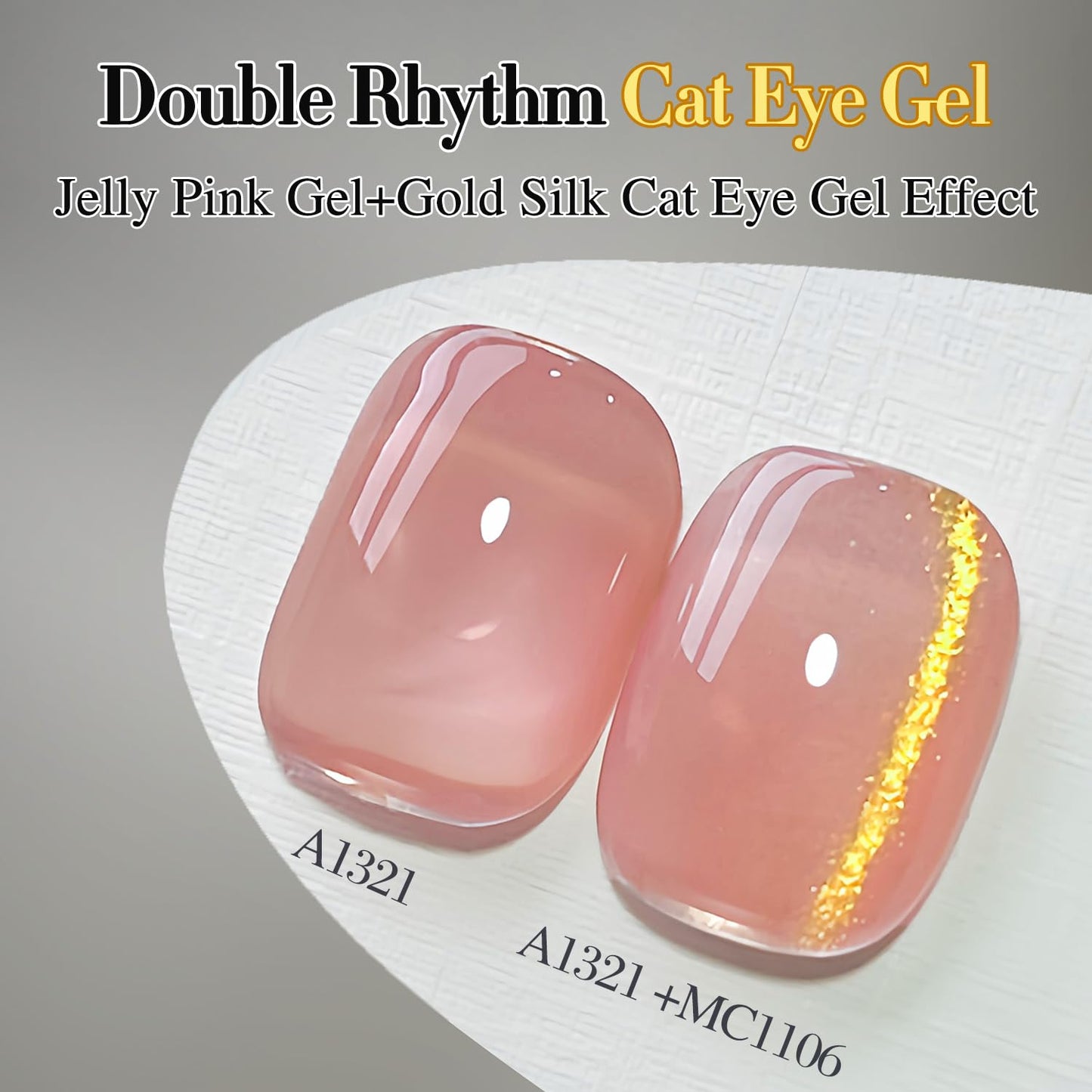 Double Rhythm Jelly Glass Cat Eye Gel Polish with Magnet 15ML Holographic Glitter Shimmer Translucent Sheer Color Magnetic Nail Polish Salon DIY at Home (MC1106)-Velvo Beauty