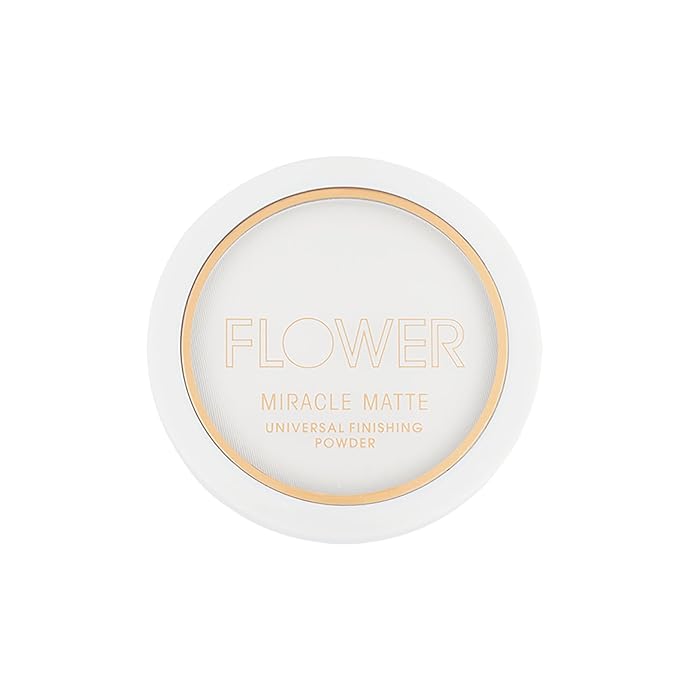 FLOWER BEAUTY By Drew Barrymore Miracle Matte Finishing Powder - Smoothing & Ultrafine Silky Formula Makeup Finishing Powder, Flatters all Skin Tones with Matte Finish, Includes Mirror & Sponge (Universal)-Velvo Beauty